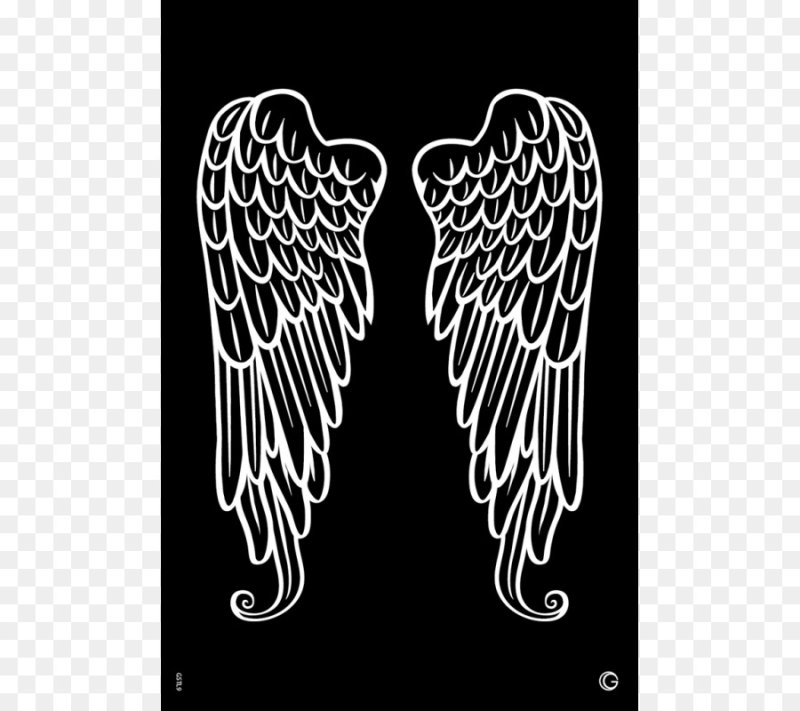Тату Крылья трафарет