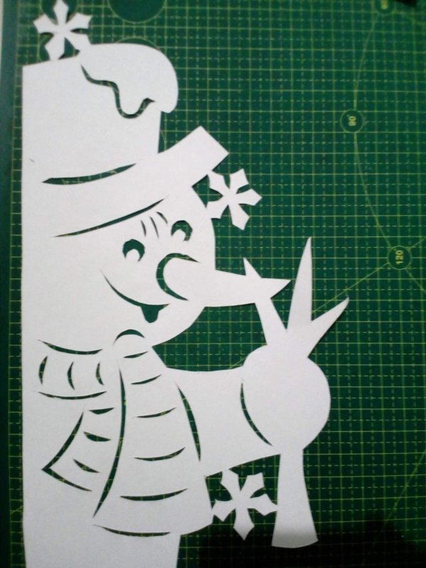 Вытынанки Снеговик