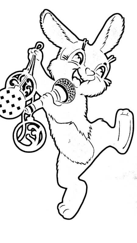 Трафарет на окно зайчик новогодний