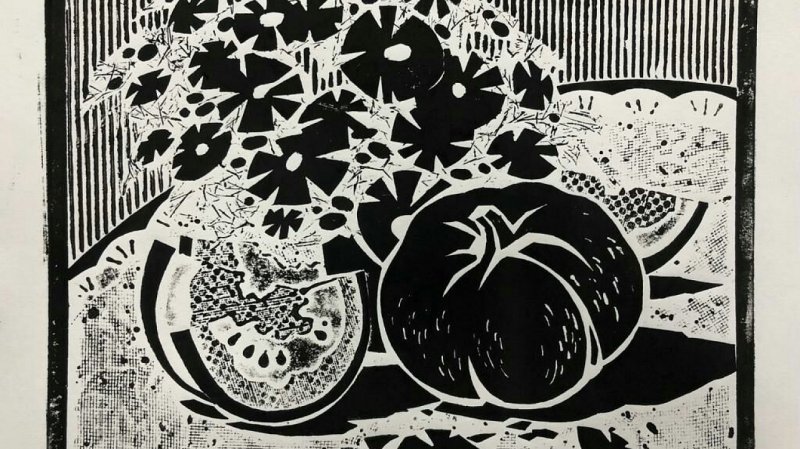 Офорт гравюра Кравченко натюрморт