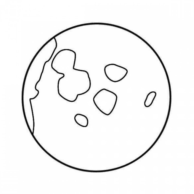 Луна раскраска