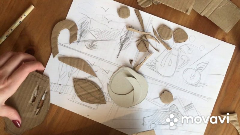 Эстамп гравюра на картоне