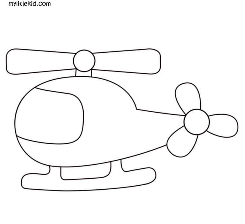 Вертолет для раскрашивания для детей 3-4 лет
