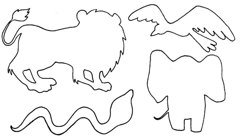 Контуры фигурок для вырезания