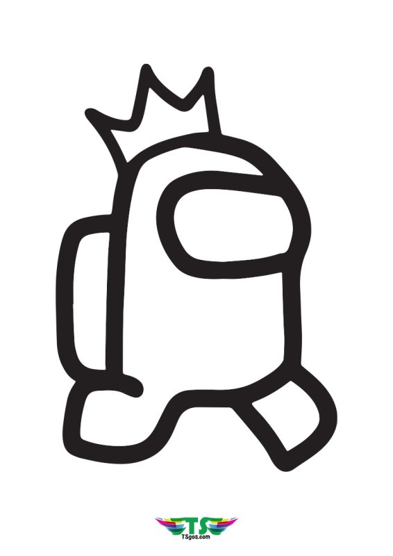 Амонг АС рисунок контур