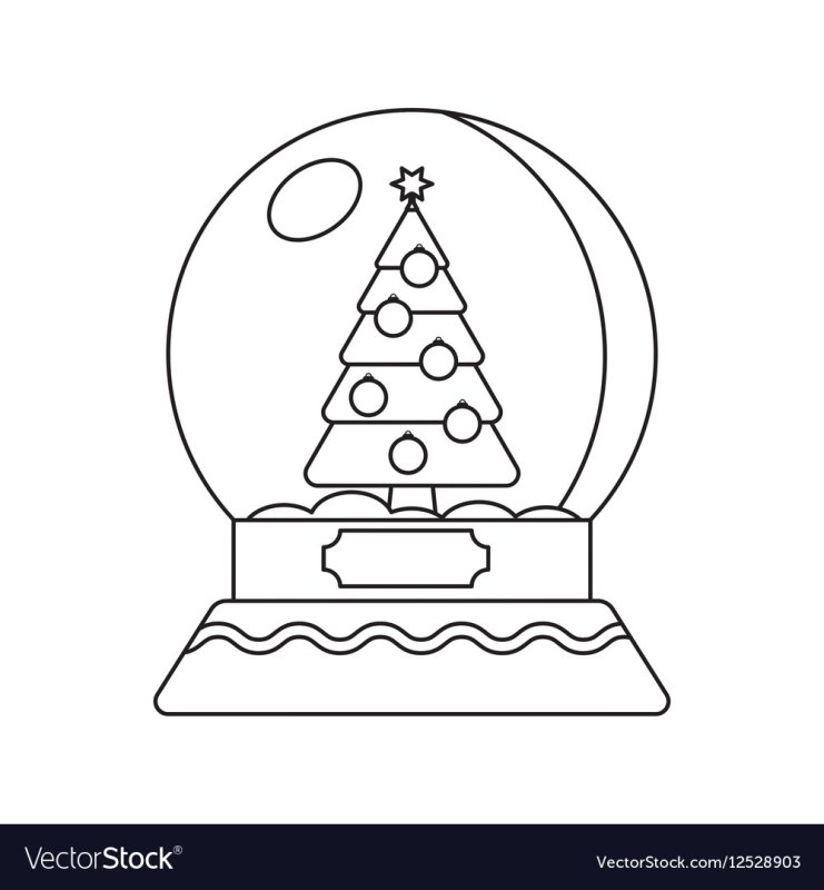 Раскраска виде снежного шара где йолка