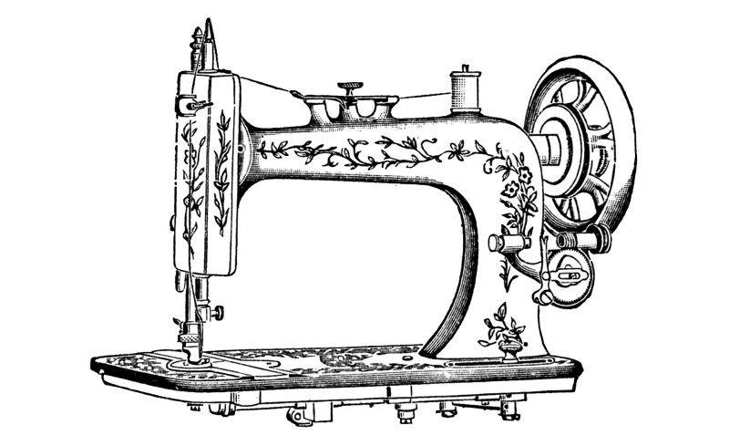 Швейная машинка черно белая