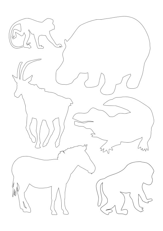 Трафареты диких животных