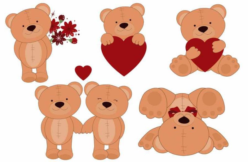 Валентинки с мишками