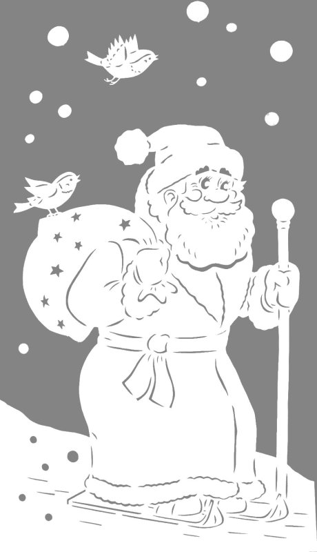 Новогодние трафареты дед Мороз