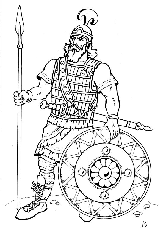 Раскраска воины древней Руси