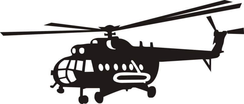 Силуэт вертолета ми-8