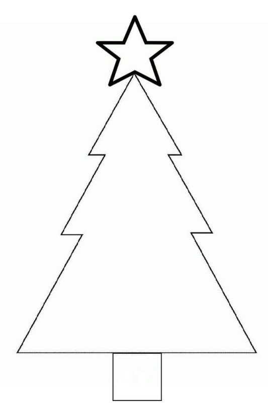 Елка шаблон для аппликации