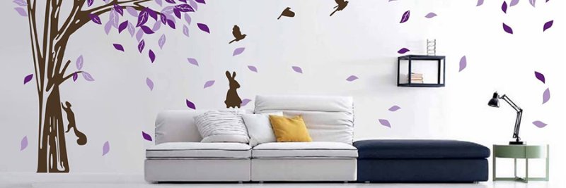 Наклейки декоративные интерьерные на стену