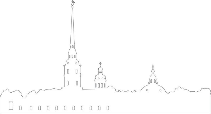 Силуэты Санкт-Петербурга Петропавловская крепость