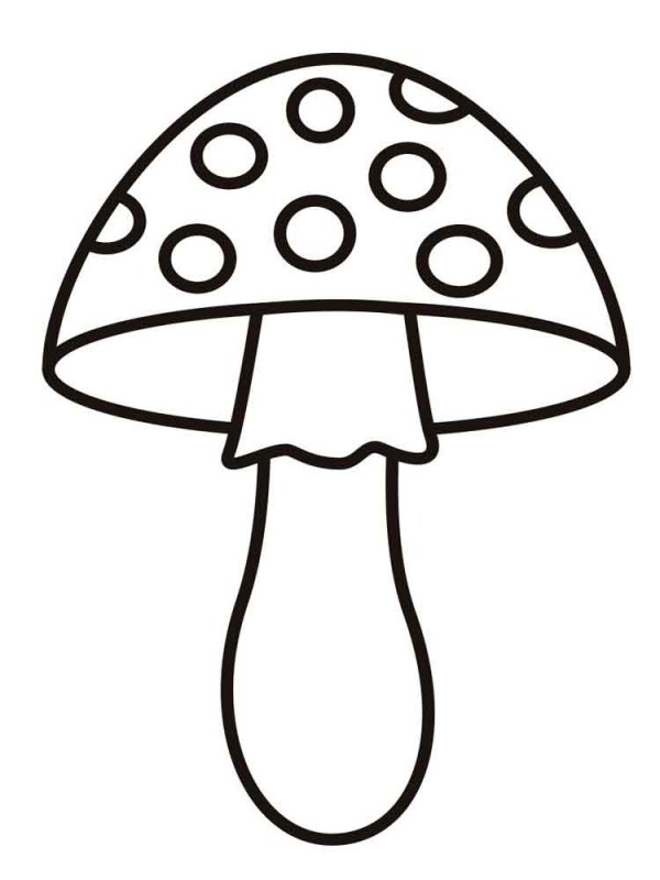 Гриб мухомор картинка для детей раскраска
