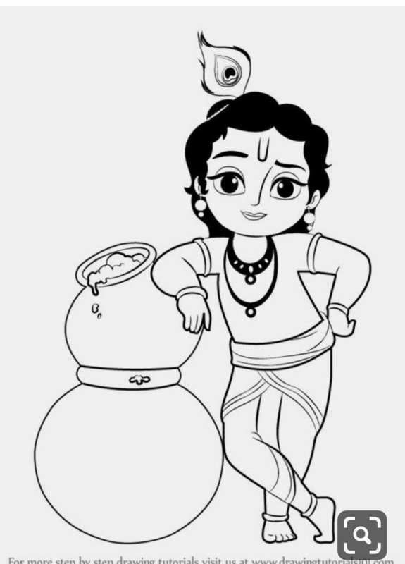 Кришна нарисованный детьми