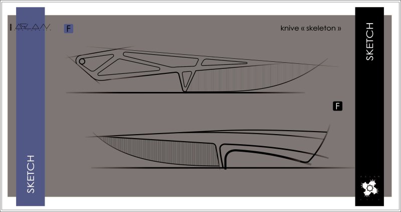 Нож скелетон КС го чертеж