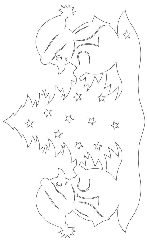 Трафареты на окна новогодние