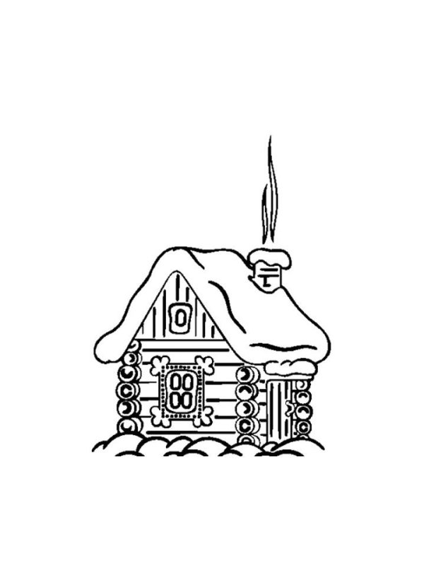 Избушка раскраска