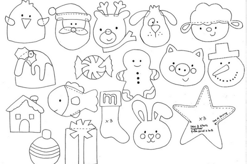 Елочные игрушки из фетра выкройки