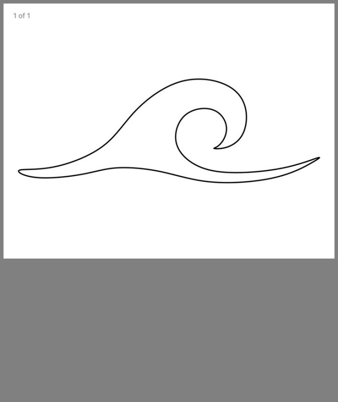 Трафарет волны для вырезания