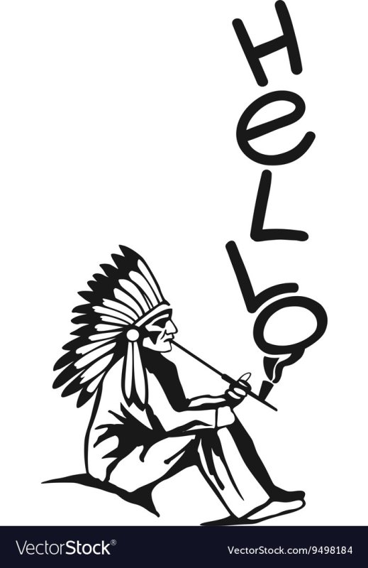 Индеец с трубкой