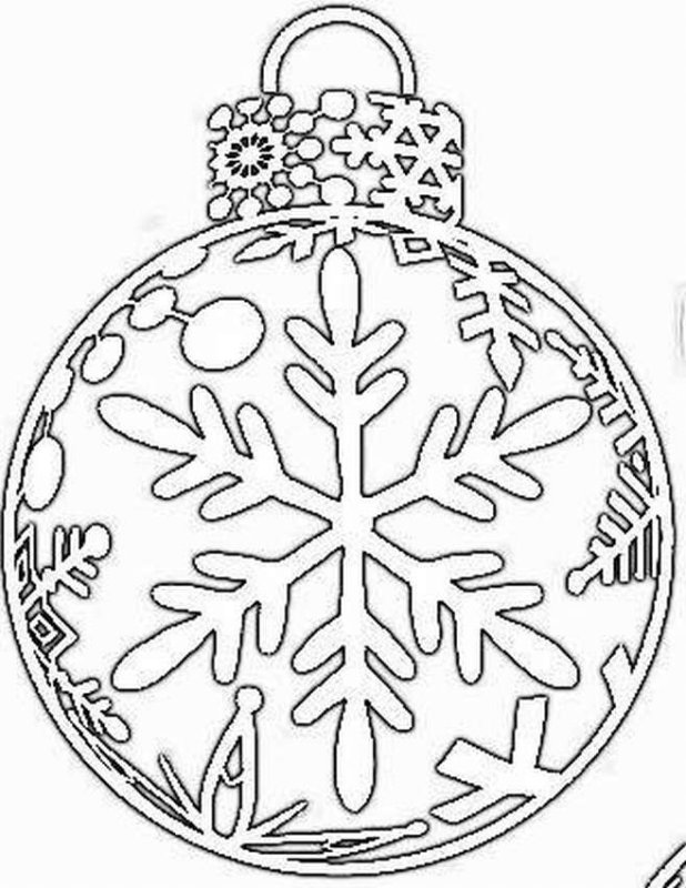 Новогодний шар на окно трафарет