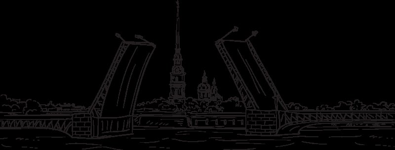 Дворцовый разводной мост в Санкт-Петербурге рисунок