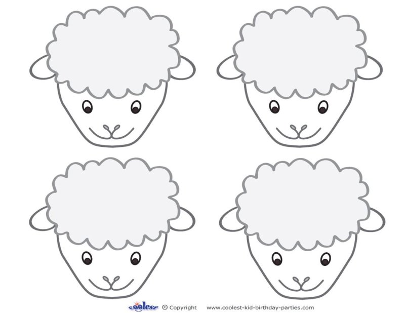 Трафарет голова овечки