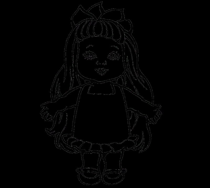 Кукла раскраска для детей