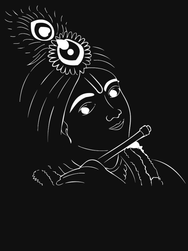 Кришна на черном фоне