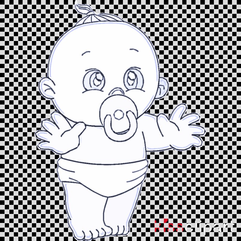 Трафарет малыш с соской