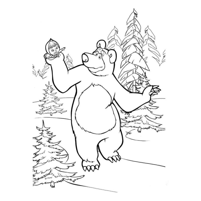 Медведь раскраска для детей