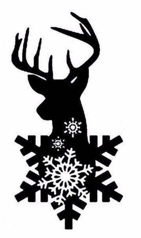 Новогодний олень трафарет