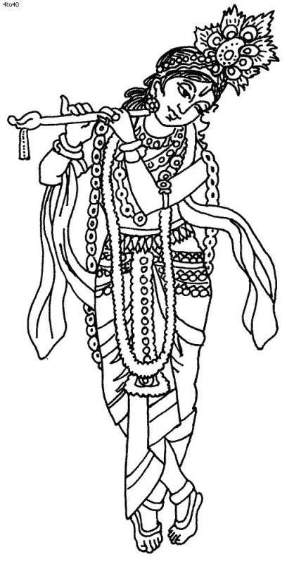 Раскраска Радха и Кришна