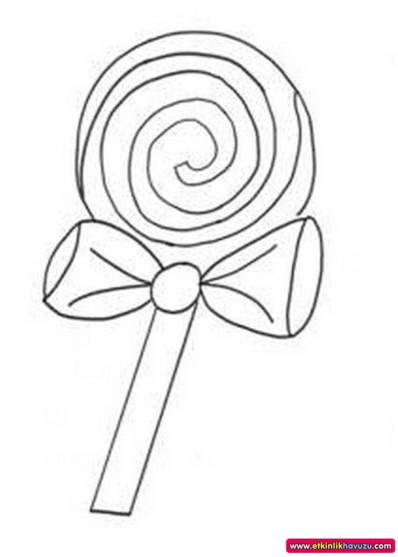 Конфета раскраска для детей