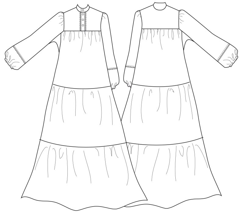 Шаблон русского народного костюма для рисования