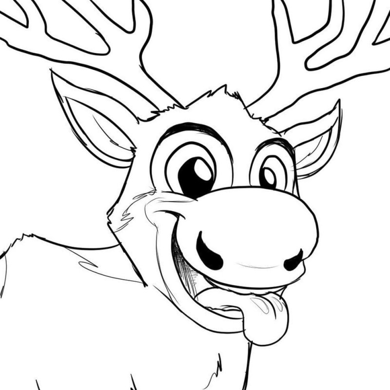 Олень раскраска для детей