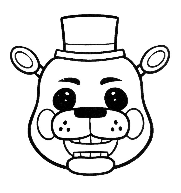 Раскраска ФНАФ Фредди