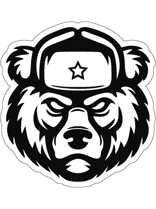 Наклейка медведь