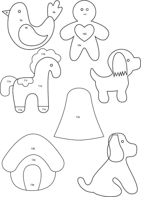 Игрушки из фетра выкройки