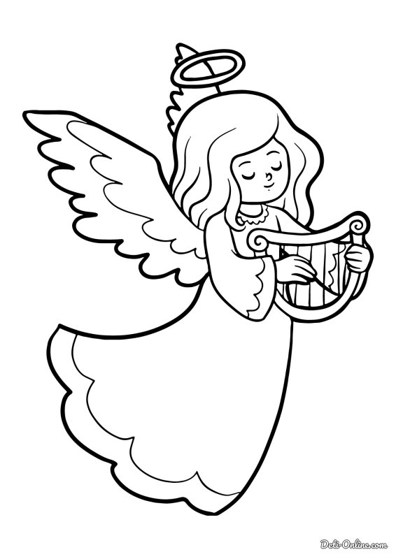 Ангел раскраска для детей