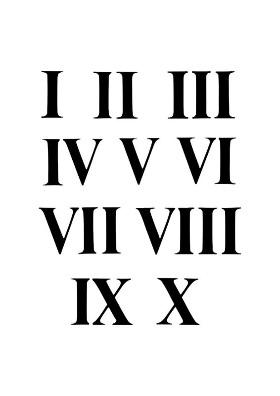 Римские цифры трафарет для часов