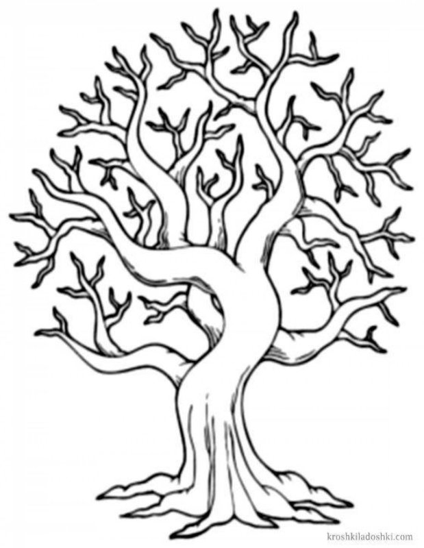 Ствол дерева трафарет