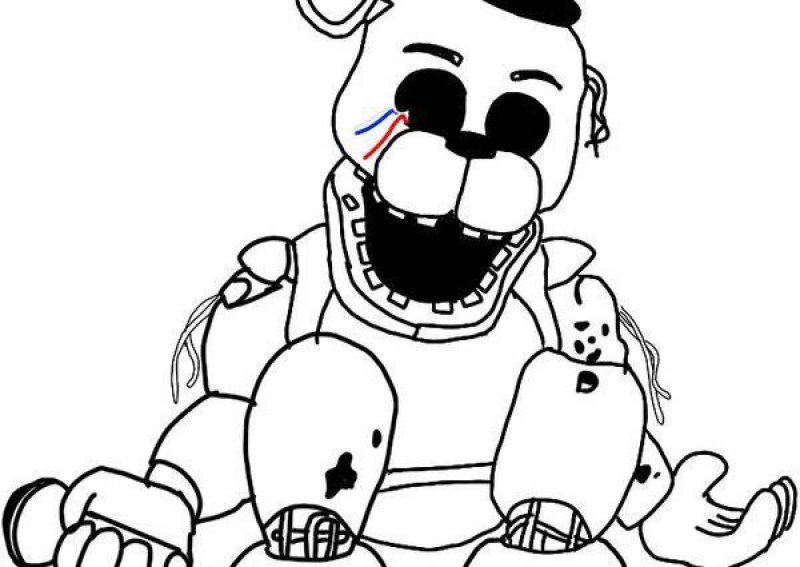 Раскраска FNAF Голден Фредди