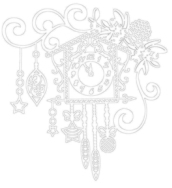 Часы новогодние трафареты для вырезания