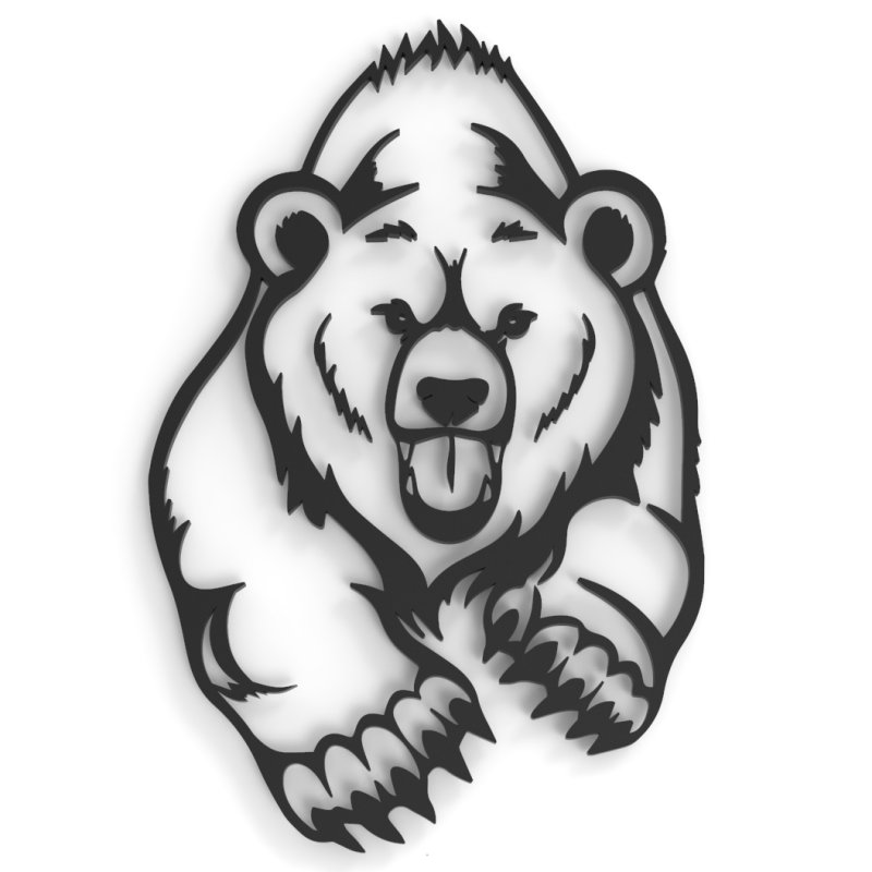 Морда медведя трафарет