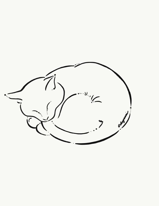 Котёнок спит клубочком