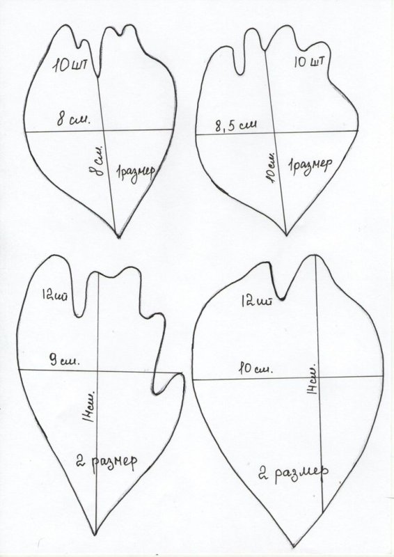 Трафареты лепестков для пионов